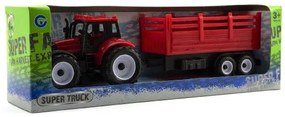 Tractor cu remorca din plastic 28cm asst 2 culori in cutie