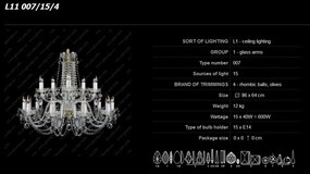 Lustra 15 brate cristal Bohemia L11 007/15/4