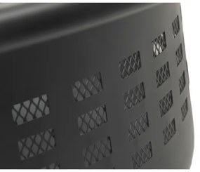 Vatră portabilă pe lemn cu grătar neagră