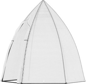 Outsunny Mini Șopron pentru Plantare cu Uși Rulante pentru Grădină și Balcon Protecție iarna Alb 160 x 140 x 180 cm | Aosom Romania