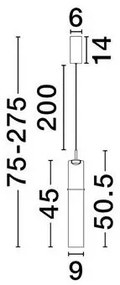 Pendul LED modern, Metal, Sticla, Moca, SANO