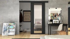 Uși culisante Robaso 70 IV (Negru) (cu oglindă). 1104689