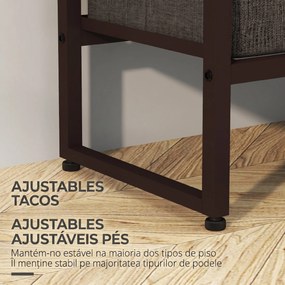 HOMCOM Bara pentru Haine Independenta cu 3 Sertare din Panza si Rafturi de Depozitare, Raft de Imbracaminte, Maro Rustic | Aosom Romania