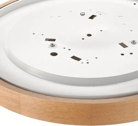 Brilagi-LED RGBW Plafonieră dimabilă CARVALHO SLIM 3xE27/15W/230V Wi-Fi stejar, diametru 47 cm