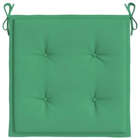 Perne scaun de gradina, 6 buc., verde, 50x50x3 cm, textil 6, Verde, 50 x 50 x 3 cm