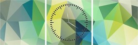 Tablou abstracțiunii geometrice (cu ceas) (90x30 cm)