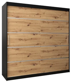 Dulap de haine 200 cm Verika 1 200 (negru + stejar artisan). 1063733