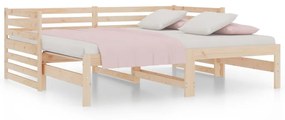814669 vidaXL Pat de zi extensibil, 2x(90x190) cm, lemn masiv de pin
