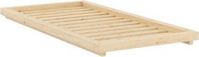 Pat în culoare naturală din lemn de pin fără tăblie cu somieră 90x200 cm Dock – Karup