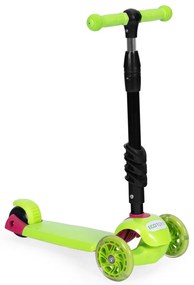 Scuter cu trei roți cu roți Led 3 în 1 verde