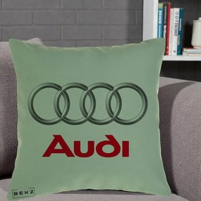 Perna Personalizata cu emblema Audi, 40x40 cm, Verde, Husa Detasabila, Perna Inclusa, BEKZ®