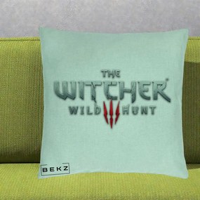 Perna Personalizata The Witcher 3 Wild Hunt, 40x40 cm, Verde Menta, Husa Detasabila, Perna Inclusa, BEKZ®
