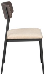 Scaune de dining crem/maro închis 2 buc. Maymont – Rowico