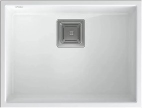 Chiuveta compozit sub blat Quadron Unique David 50 alb - inox 55x42 cm