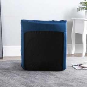 HOMCOM Fotoliu Convertibil Fotoliu Leneș Mare Confort Inclinație Spătar Multipozitii 90°-180° Flanelă de Poliester Tapițat Albastru Regal | Aosom Romania