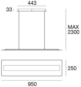 Lustră LED pe cablu ANTILE LED/45W/230V CRI 90 alb/auriu Linea Light 8939