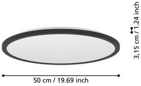 Plafonieră LED de exterior Eglo 901441 ROVITO 16,8W/230V d. 50 cm IP44 negru