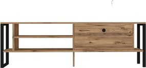 Comoda tv cu picioare metal  Ares Homs 160 cm, nuc-negru,10629