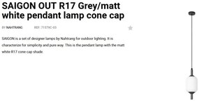 Lustra/Pendul iluminat exterior decorativ SAIGON cone cap R17 gri/alb