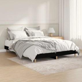 832070 vidaXL Cadru de pat, negru, 140x190 cm, lemn prelucrat