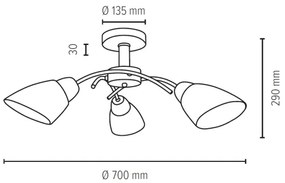 Lustră aplicată Spot-Light 8141374 VILETTA 3xE27/60W/230V