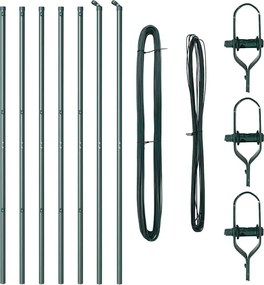 vidaXL Stâlp de gard. 7 pcs Verde Oțel