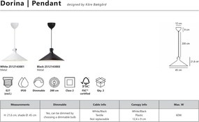 Lustra Design Scandinav Minimalist Dorina 45 Alb