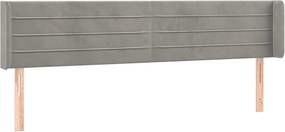 vidaXL Tăblie de pat cu aripioare gri deschis 163x16x78/88 cm catifea