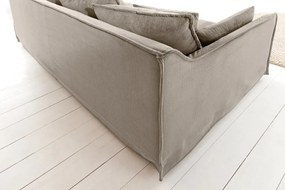 Canapea confortabila Heaven 200cm, catifea raiata greige