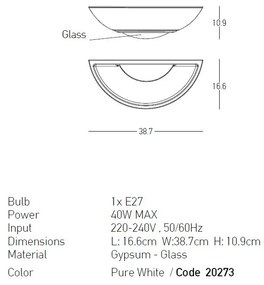 Aplica de perete cu lumina ambientala Aviel L-38,7cm