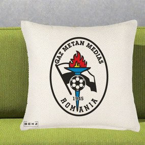 Perna Personalizata Gaz Metan Medias 1945 Fotbal, 40x40 cm, Crem Reliefat, Husa Detasabila, Perna Inclusa, BEKZ®