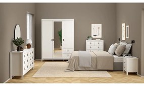 Șifonier alb cu oglindă 150x199x58 cm Madrid – Tvilum