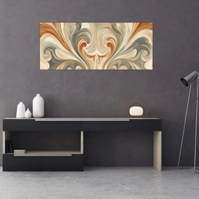 Tablou - Vârtejuri în culori pământii (120x50 cm)