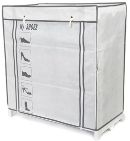 Pantofar textil Compactor shoes, 25 compartimente, negru - alb