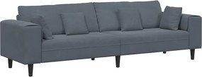 vidaXL Canapea cu pernă Gri închis 250 x 77 x 76 cm Catifea