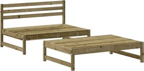 vidaXL Set mobilier relaxare de grădină, 2 piese, lemn de pin tratat