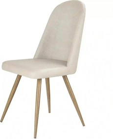 Scaun bucatarie tapitat K214, crem/stejar miere, piele ecologica/metal
