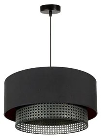 Lustră pe cablu BOHO Duolla RATTAN 1xE27/15W/230V d. 45 cm negru