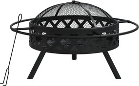 vidaXL Vatră de foc cu vătrai, 70 cm, oțel, XXL