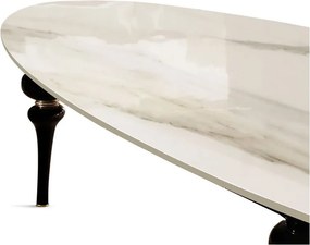 Masă lemn masiv DOLCEVITA – Eleganta clasica reinterpretata cu blat în foita metalica
