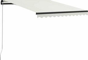 vidaXL Copertină retractabilă manual, crem, 300 x 250 cm
