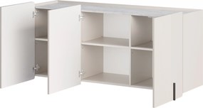 Comodă suspendată Malmi 150 cm cu 3 uși - cașmir / crema bianca / negru