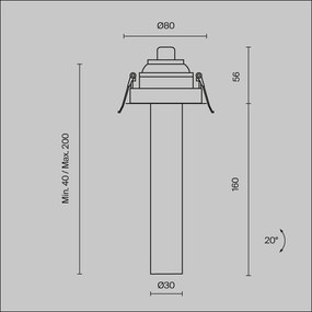 Spot LED incastrabil rotativ retractabil Focus T alama