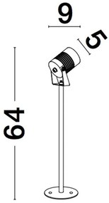 Stalp LED modern pentru iluminat exterior IP65 FEND H-64cm