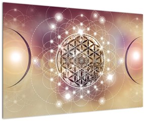 Tablou - Mandala cu elemente (90x60 cm)