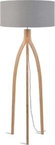 Lampadar cu trepied, realizat din materiale naturale, durabile si ecologice, Annapurna gri deschis