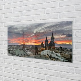 Tablouri pe sticlă Cracovia Sunset Panorama