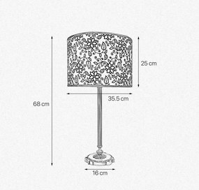 Veioza, Lampa de masa cu abajur elegant Floral Large