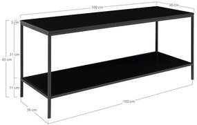 Comodă TV neagră 36x45 cm Vita - House Nordic