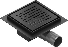 Mexen Flat-Q M01 sifon de pardoseală pătrat 12 x 12 cm, negru - 1710312